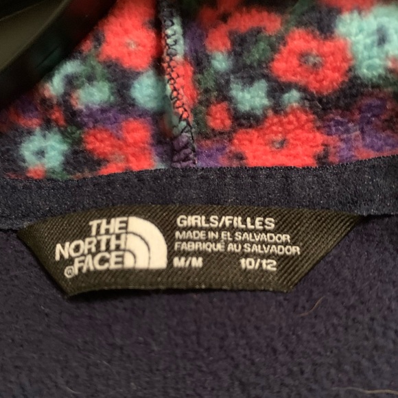 North Face Hooded fleece girls M 10/12 like new - Picture 4 of 4